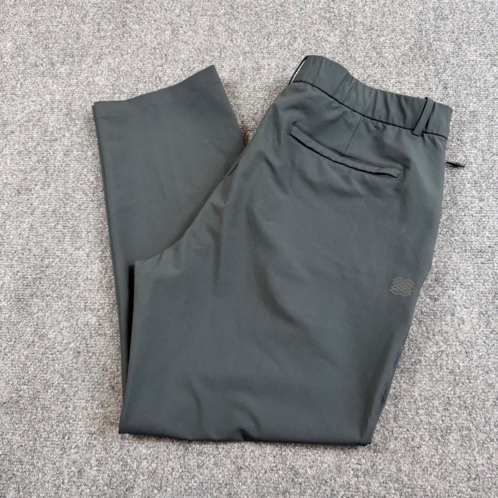 FLX Mens Dynamic Stretch Performance Pants Gray 38x30 Tapered Travel Chino